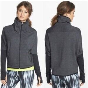Nike Dri-Fit Women Jacket Large Zip Up Training Thumbs Hole Fearless & Bold